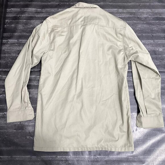 CARHARTT MENS KHAKI BEIGE TAN UTILITY BUTTON UP SHIRT POCKETS OUTDOOR STREETWEAR - Picture 3 of 4